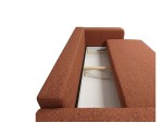 Modernes Sofa 245 cm ausziehbar mit breiten Armlehnen & Stauraum, Stoff ARAGON in Ziegelrot, MAGNUM K1