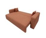 Modernes Sofa 245 cm ausziehbar mit breiten Armlehnen & Stauraum, Stoff ARAGON in Ziegelrot, MAGNUM K1