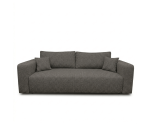 Komfortables Sofa mit Rückenkissen, Bettkasten & Schlaffunktion, Stoff ARAGON in Dunkelgrau, MAGNUM K1