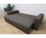 Komfortables Sofa mit Rückenkissen, Bettkasten & Schlaffunktion, Stoff ARAGON in Dunkelgrau, MAGNUM K1