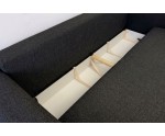 Klassiches Sofa mit Schlaffunktion und Bettkasten, Stoff ARAGON 99 in Schwarz, MAGNUM K1