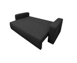 Klassiches Sofa mit Schlaffunktion und Bettkasten, Stoff ARAGON 99 in Schwarz, MAGNUM K1