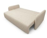 Bequeme Couch mit Bettkasten und DL-Automat, schmale Armlehnen, Stoff ARAGON 03 beige, MAGNUM K2