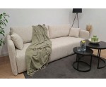 Bequeme Couch mit Bettkasten und DL-Automat, schmale Armlehnen, Stoff ARAGON 03 beige, MAGNUM K2