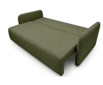 Elegantes 3-Sitzer-Sofa mit Schlaffunktion und Bettkasten, schmale Armlehnen, Stoff ARAGON 39 grün, MAGNUM K2