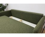 Elegantes 3-Sitzer-Sofa mit Schlaffunktion und Bettkasten, schmale Armlehnen, Stoff ARAGON 39 grün, MAGNUM K2