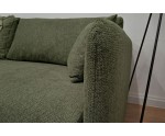 Elegantes 3-Sitzer-Sofa mit Schlaffunktion und Bettkasten, schmale Armlehnen, Stoff ARAGON 39 grün, MAGNUM K2