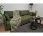 Elegantes 3-Sitzer-Sofa mit Schlaffunktion und Bettkasten, schmale Armlehnen, Stoff ARAGON 39 grün, MAGNUM K2