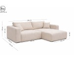 Modernes Ecksofa in L-Form mit Bettkasten und Schlaffunktion, Stoff ARAGON 03 beige, MAGNUM N1