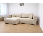 Modernes Ecksofa in L-Form mit Bettkasten und Schlaffunktion, Stoff ARAGON 03 beige, MAGNUM N1