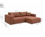 Stilvolles Ecksofa in L-Form universal R/L mit Stauraum & Schlaffunktion, Stoff ARAGON 56 ziegelrot, MAGNUM N1