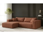Stilvolles Ecksofa in L-Form universal R/L mit Stauraum & Schlaffunktion, Stoff ARAGON 56 ziegelrot, MAGNUM N1