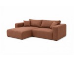 Stilvolles Ecksofa in L-Form universal R/L mit Stauraum & Schlaffunktion, Stoff ARAGON 56 ziegelrot, MAGNUM N1
