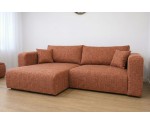 Stilvolles Ecksofa in L-Form universal R/L mit Stauraum & Schlaffunktion, Stoff ARAGON 56 ziegelrot, MAGNUM N1