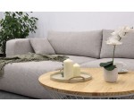 Elegante Eckcouch in L-Form universal R/L mit breiten Armlehnen & Ausziehfunktion, Stoff ARAGON 80 hellgrau, MAGNUM N1 Elegante Eckcouch in L-Form universal R/L mit breiten Armlehnen & Ausziehfunktion, Stoff ARAGON 80 hellgrau, MAGNUM N1