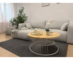 Elegante Eckcouch in L-Form universal R/L mit breiten Armlehnen & Ausziehfunktion, Stoff ARAGON 80 hellgrau, MAGNUM N1 Elegante Eckcouch in L-Form universal R/L mit breiten Armlehnen & Ausziehfunktion, Stoff ARAGON 80 hellgrau, MAGNUM N1