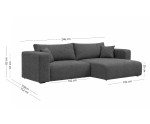 Funktionales Ecksofa in L-Form mit Stauraum und DL-Automat, Stoff ARAGON 97 dunkelgrau, MAGNUM N1 Funktionales Ecksofa in L-Form mit Stauraum und DL-Automat, Stoff ARAGON 97 dunkelgrau, MAGNUM N1