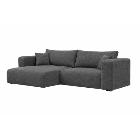 Funktionales Ecksofa in L-Form mit Stauraum und DL-Automat, Stoff ARAGON 97 dunkelgrau, MAGNUM N1