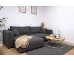 Funktionales Ecksofa in L-Form mit Stauraum und DL-Automat, Stoff ARAGON 97 dunkelgrau, MAGNUM N1 Funktionales Ecksofa in L-Form mit Stauraum und DL-Automat, Stoff ARAGON 97 dunkelgrau, MAGNUM N1