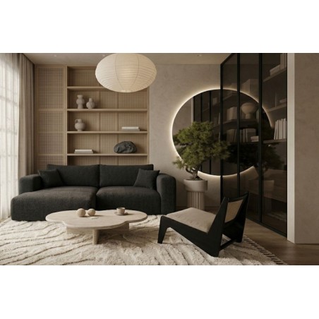 Komfortables Ecksofa in L-Form universal mit Bettkasten und Schlaffunktion, Stoff ARAGON 99 schwarz, MAGNUM N1