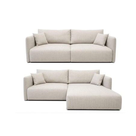 Modernes Sofa mit Eckfunktion 2-in-1 (Sofa / Ecksofa), Schlaffunktion & Bettkasten, schmale Armlehnen, MAGNUM DUO 2
