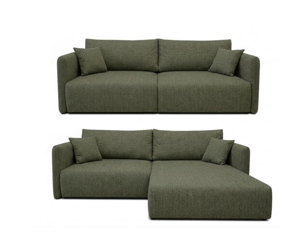 Modernes Sofa mit Eckfunktion 2-in-1 (Sofa / Ecksofa), Schlaffunktion & Bettkasten, schmale Armlehnen, MAGNUM DUO 2