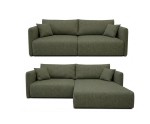 Modernes Sofa mit Eckfunktion 2-in-1 (Sofa / Ecksofa), Schlaffunktion & Bettkasten, schmale Armlehnen, MAGNUM DUO 2