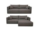 Modernes Sofa mit Eckfunktion 2-in-1 (Sofa / Ecksofa), Schlaffunktion & Bettkasten, schmale Armlehnen, MAGNUM DUO 2