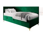 Stilvolles Einzelbett 120x200 cm auf Metallfüßen mit Bettkasten, Steppung in X-Form, MATRIX 1R