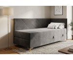 Jugendbett 90x200 cm mit Bettkasten und Matratze, goldene Metallfüße, MATRIX 2M