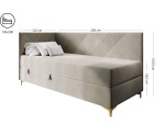 Polsterbett 120x200 cm mit X-Steppung, Bonell-Matratze & Stauraum, goldene Metallfüße, MATRIX 2M