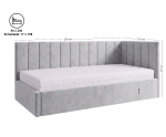 Kinderbett 90x200 mit zusätzlichem Schlafplatz und geräumiger Schublade, funktionales Ausziehbett ALVIN 01 MN
