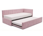 Kinderbett 90x200 mit zusätzlichem Schlafplatz und geräumiger Schublade, funktionales Ausziehbett ALVIN 01 MN