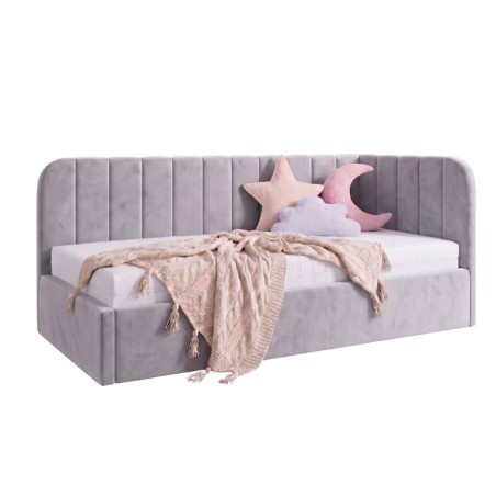 Polsterbett 90x200 mit zwei Liegeflächen und Bettkasten, funktionales Ausziehbett (2in1) ALVIN 02 MN
