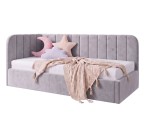 Gepolstertes Ausziehbett 100x200 mit zwei Schlafplätzen und Schublade für Bettwäsche, ALVIN 02 MN