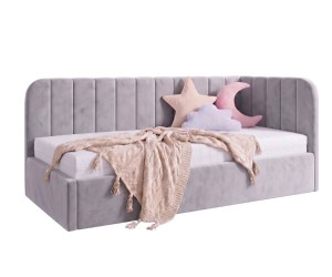 Gepolstertes Ausziehbett 100x200 mit zwei Schlafplätzen und Schublade für Bettwäsche, ALVIN 02 MN