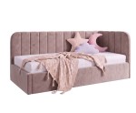 Gepolstertes Ausziehbett 100x200 mit zwei Schlafplätzen und Schublade für Bettwäsche, ALVIN 02 MN
