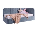 Gepolstertes Ausziehbett 100x200 mit zwei Schlafplätzen und Schublade für Bettwäsche, ALVIN 02 MN