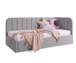 Gepolstertes Ausziehbett 100x200 mit zwei Schlafplätzen und Schublade für Bettwäsche, ALVIN 02 MN