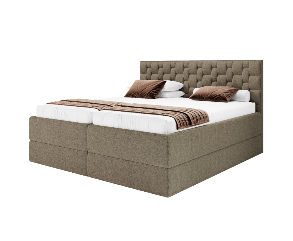 Boxspringbett 180x200 cm mit 2 verstellbaren Lattenrosten per Fernbedienung, 2 separate Bettkästen, Komfortbett PEKIN SE