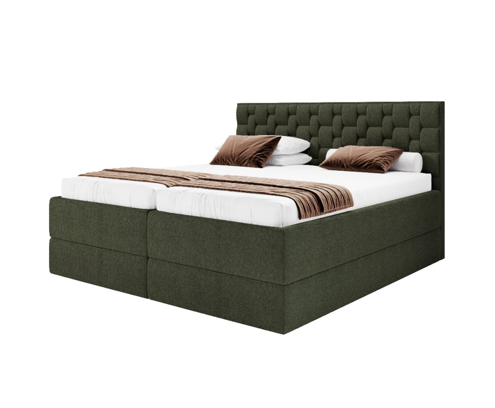 Boxspringbett 180x200 cm mit 2 verstellbaren Lattenrosten per Fernbedienung, 2 separate Bettkästen, Komfortbett PEKIN SE