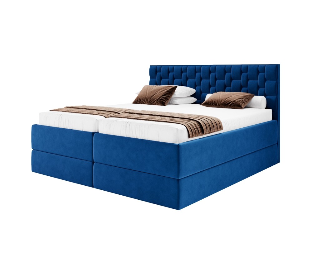 Boxspringbett 180x200 cm mit 2 verstellbaren Lattenrosten per Fernbedienung, 2 separate Bettkästen, Komfortbett PEKIN SE