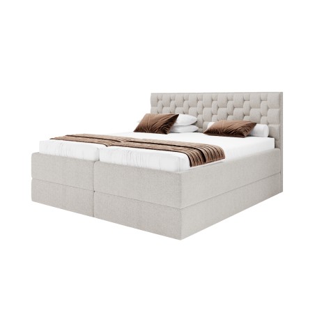 Komfortbett 200x200 cm mit 2 unabhängigen Lattenrosten, verstellbar per Fernbedienung, Boxspringbett PEKIN SE