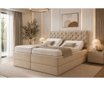 Komfortbett 200x200 cm mit 2 unabhängigen Lattenrosten, verstellbar per Fernbedienung, Boxspringbett PEKIN SE