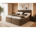 Komfortbett 200x200 cm mit 2 unabhängigen Lattenrosten, verstellbar per Fernbedienung, Boxspringbett PEKIN SE