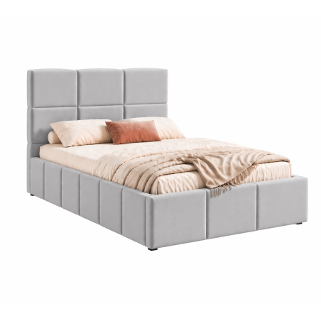 Polsterbett 90x200 cm, Einzelbett mit Bettkasten, Lattenrost mit Metallrahmen, IMPERIA S16