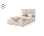 Polsterbett 90x200 cm, Einzelbett mit Bettkasten, Lattenrost mit Metallrahmen, IMPERIA S16