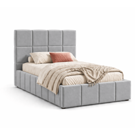 Jugendbett 100x200 cm mit Bettkasten, Lattenrost mit Metallrahmen, Polsterbett IMPERIA S16