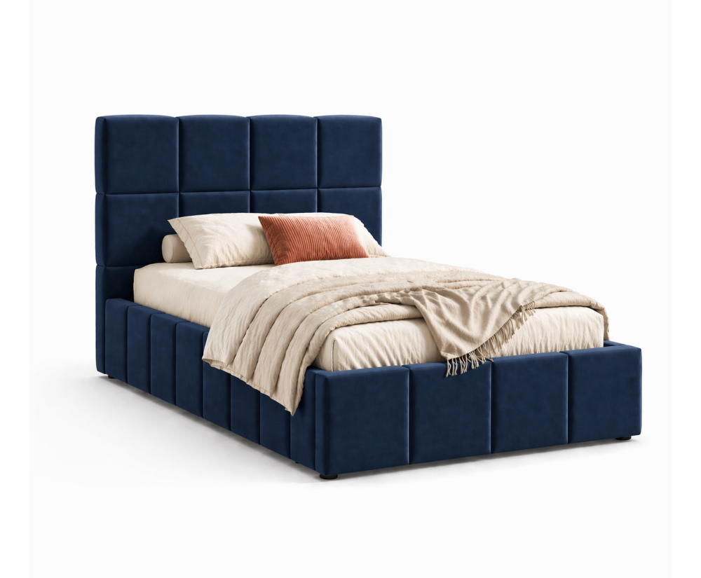 Jugendbett 100x200 cm mit Bettkasten, Lattenrost mit Metallrahmen, Polsterbett IMPERIA S16