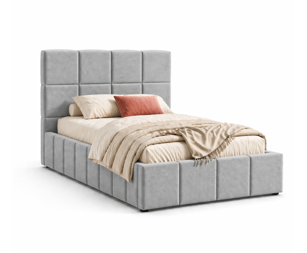 Jugendbett 100x200 cm mit Bettkasten, Lattenrost mit Metallrahmen, Polsterbett IMPERIA S16